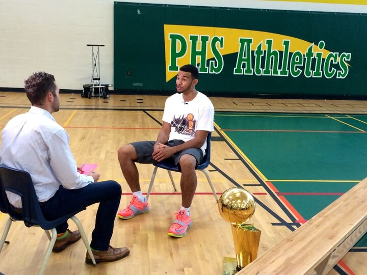 Larry visits Cory's High School and the Set Photo Gallery