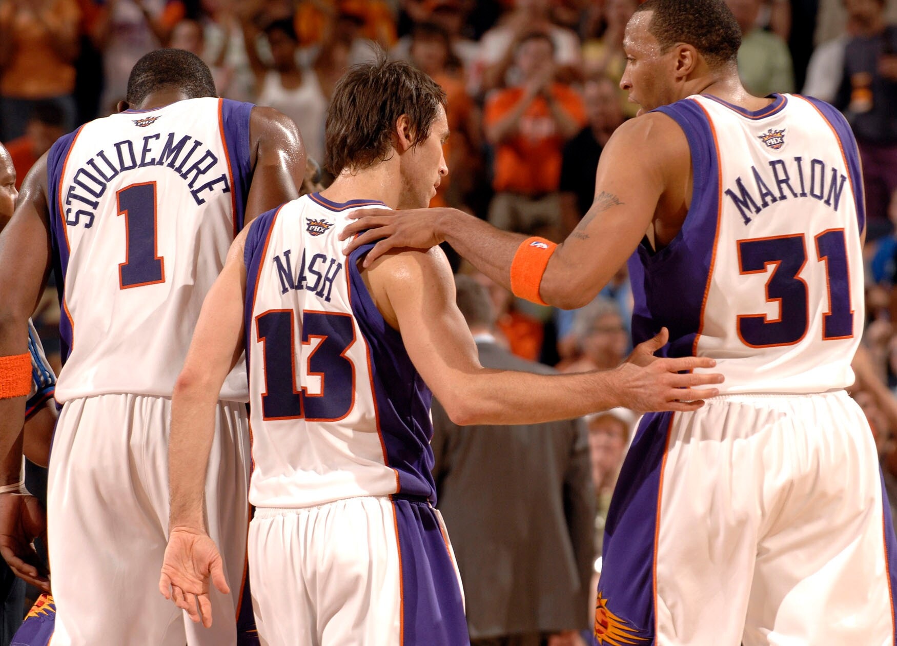 Steve Nash Amar'e Stoudemire and Shawn Marion together during their Phoenix Suns era
