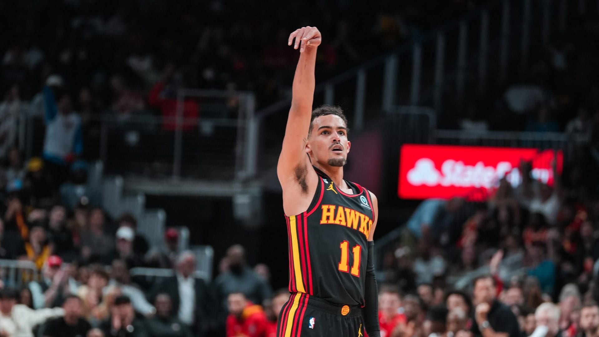 Trae Young Atlanta Hawks Game-Used #11 Red Jersey vs. Cleveland Cavaliers  on February 15 2022