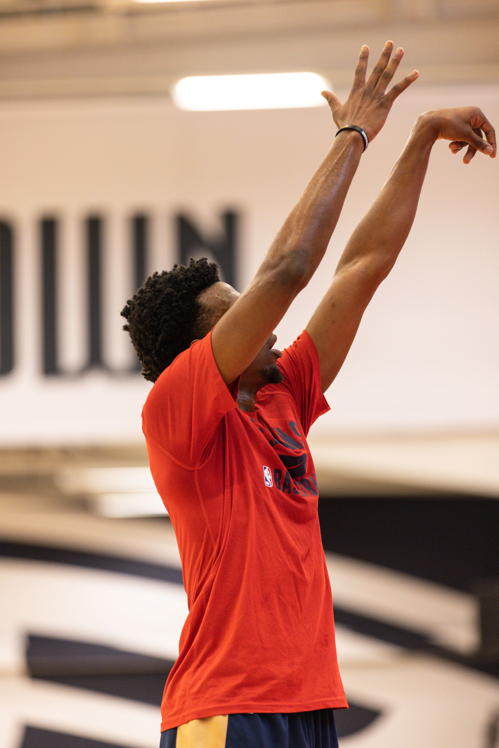 Lightbox-image: New Orleans Pelicans forwards Trey Murphy III and Herbert Jones participate in offseason workouts at the Ochsner Sports Performance Center on June ...