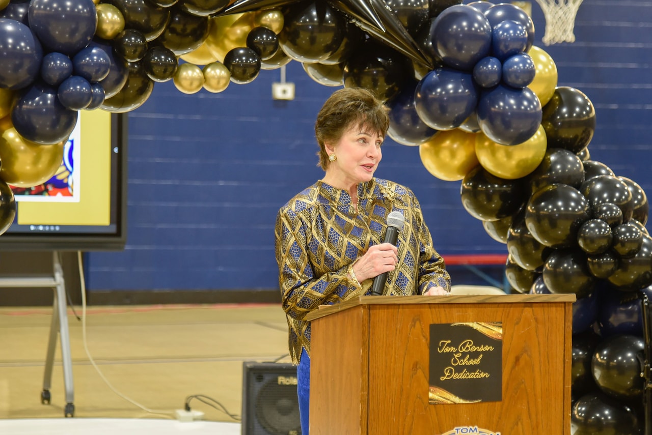 Photos: Gayle Benson attends Tom Benson School dedication ceremony