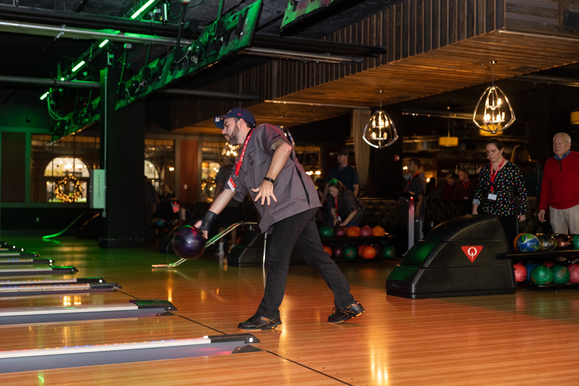 Slideshow-image: New Orleans Pelicans governor and Saints owner Gayle Benson hosted a holiday bowling party at Fulton Alley for 50 Special Olympics athletes and the...