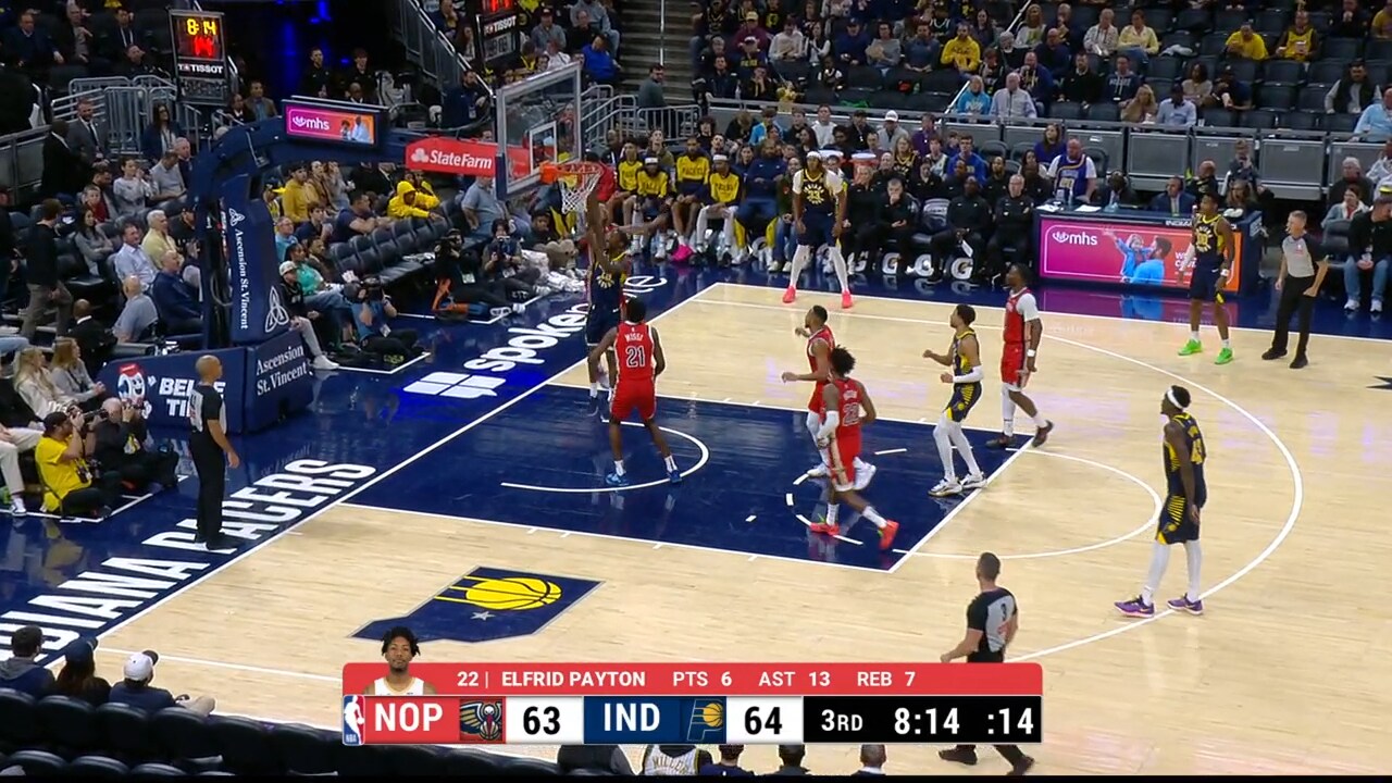 Trey Murphy III blocks the shot from behind | Pelicans-Pacers ...