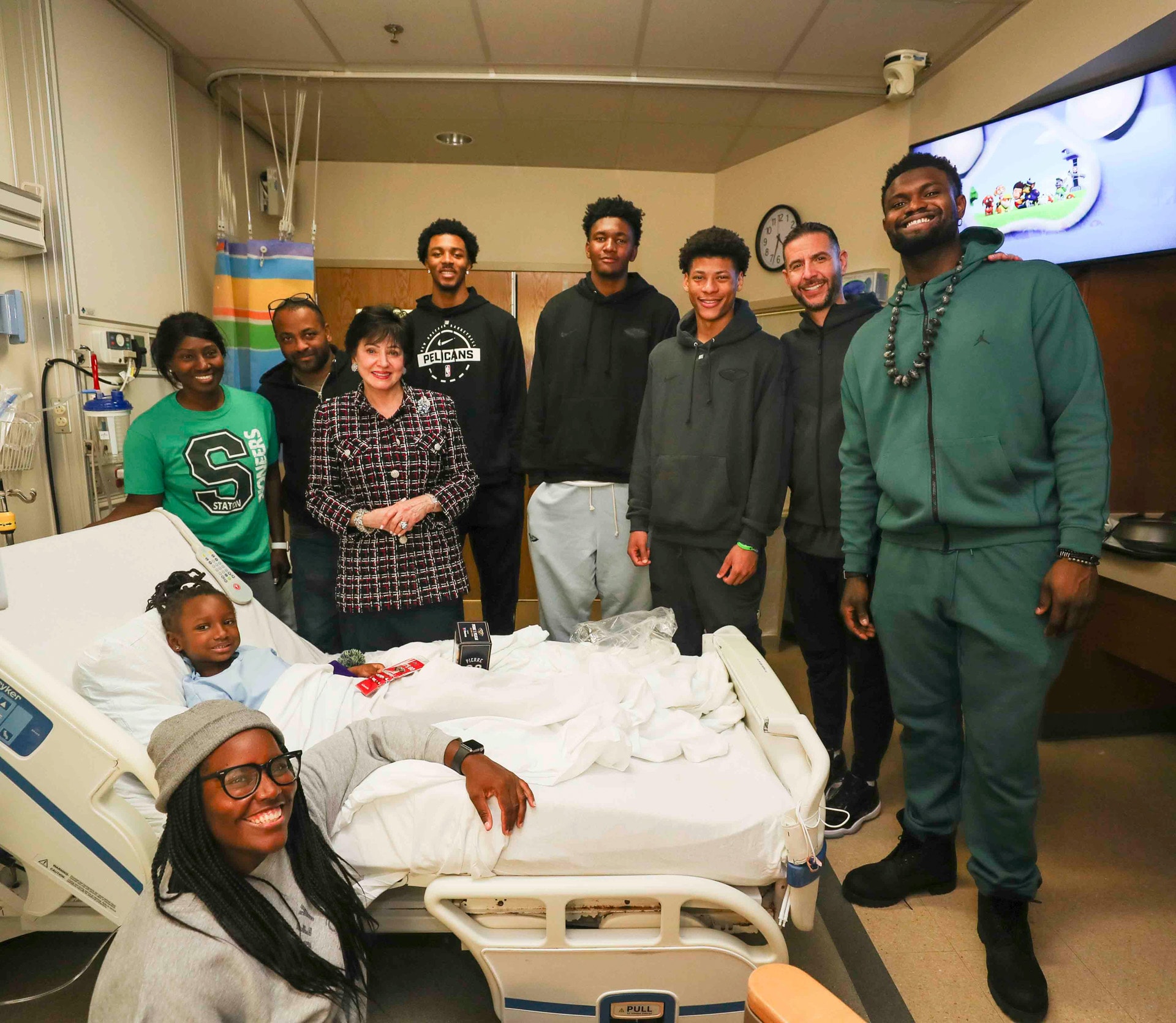 Photos: Gayle Benson, James Borrego, and Pelicans players visit
