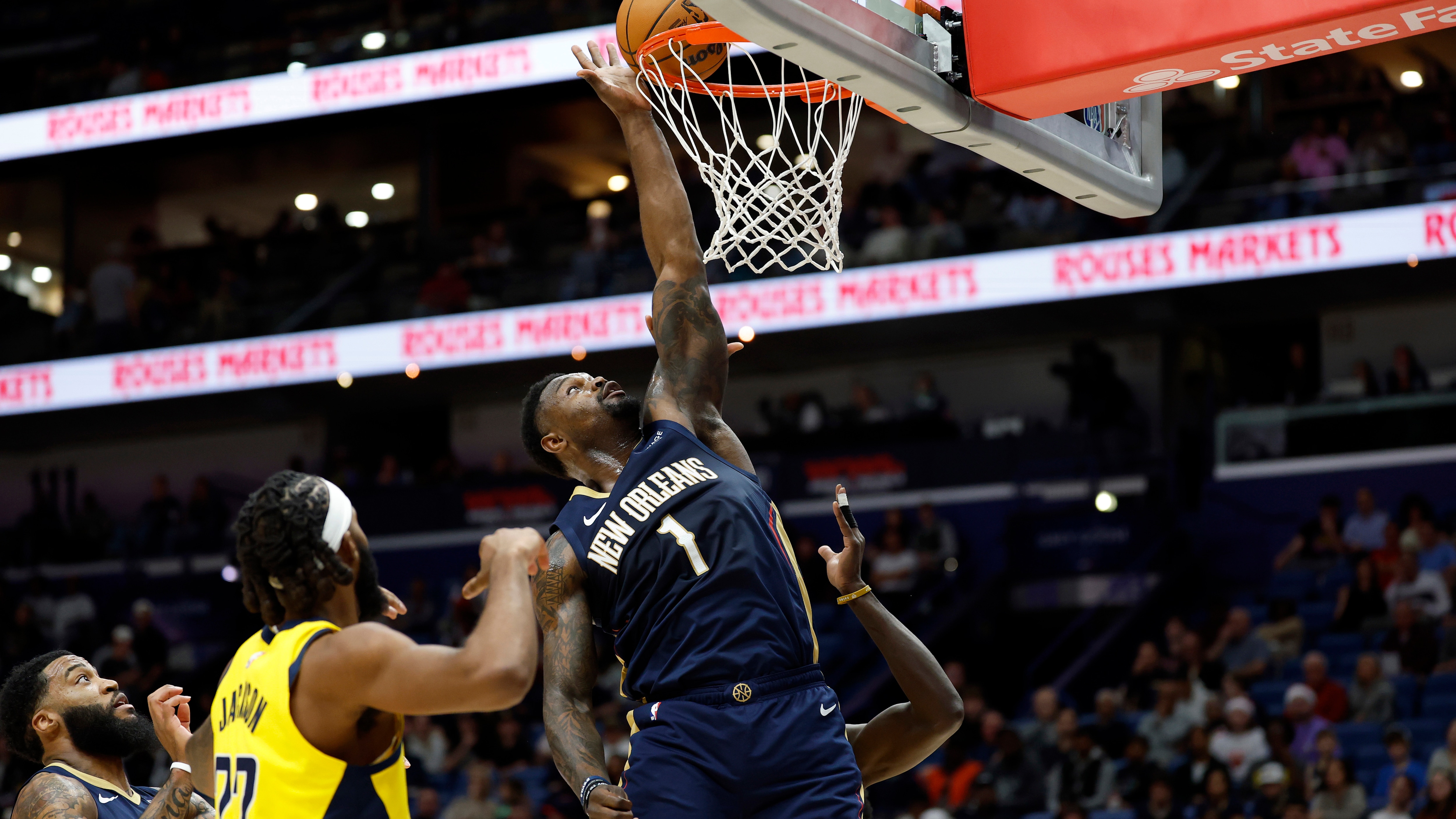 zion williamson free throw dunk