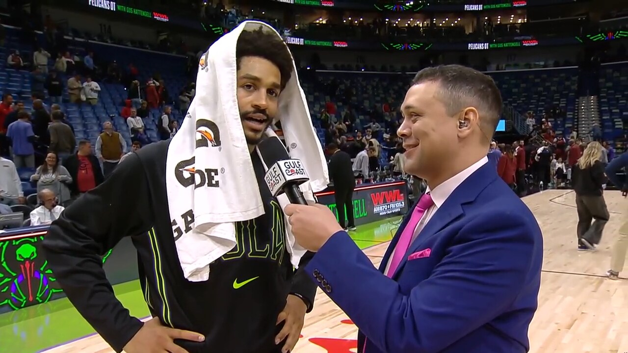 Jordan Poole on-court interview after Pelicans' win vs. Trail Blazers ...