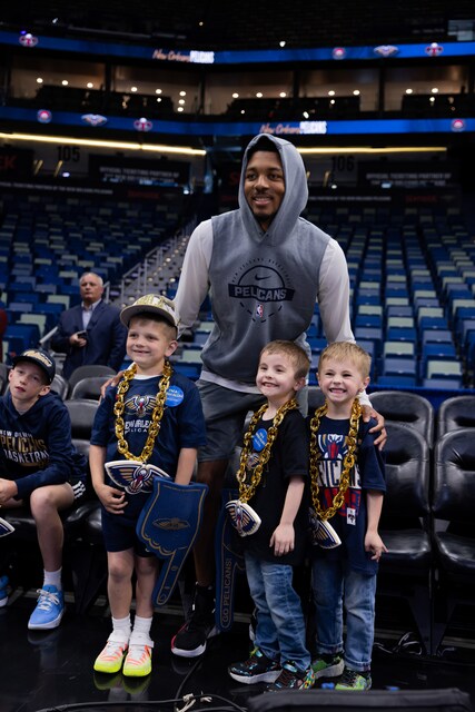 Photos: Pelicans, Ochsner host Make-A-Wish alum at pregame warmups ...
