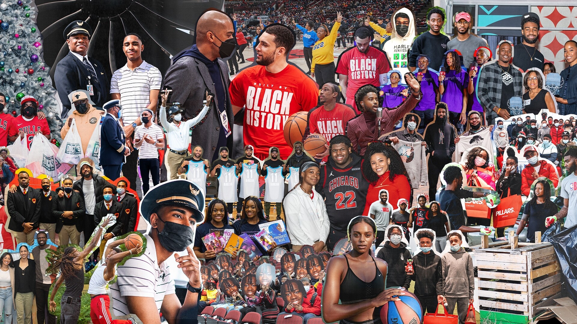 Collage Bulls celebrate Juneteenth