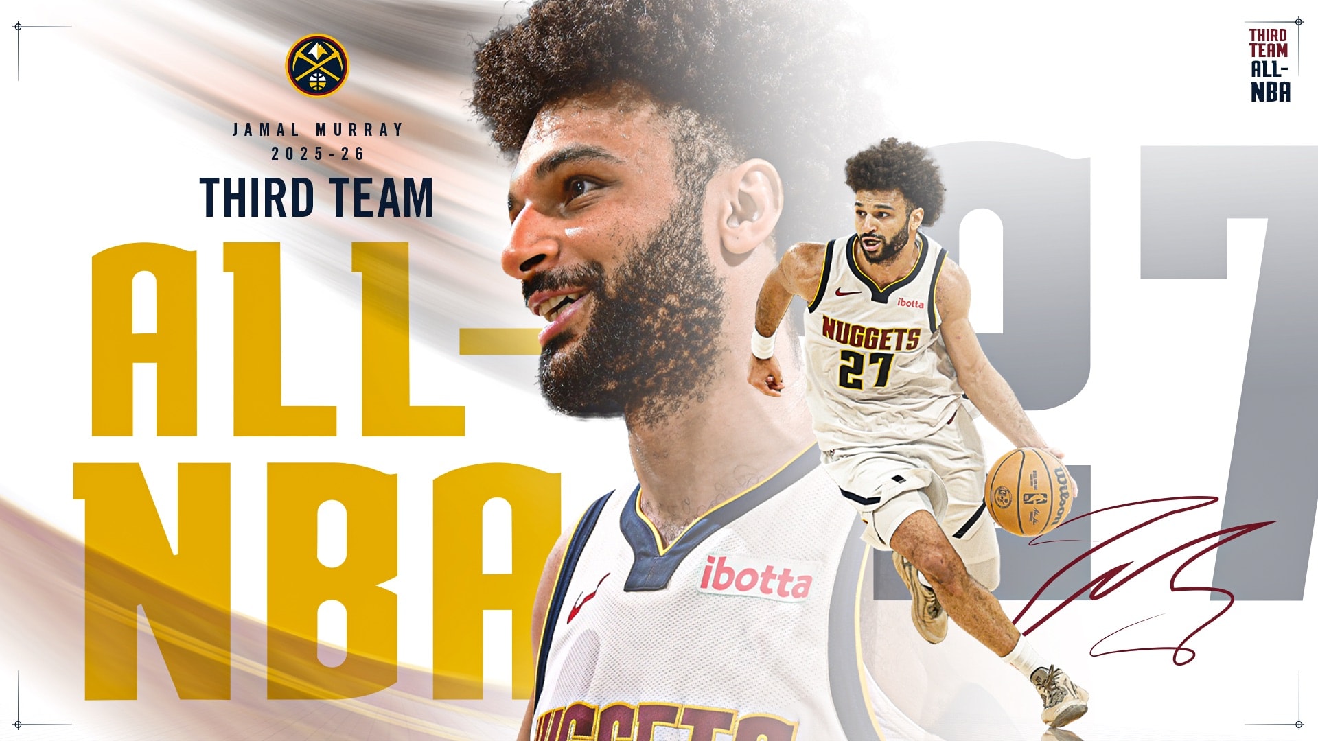 JAMAL MURRAY NAMED TO KIA ALL-NBA THIRD TEAM