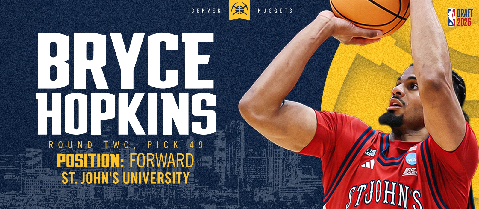 Nuggets select Bryce Hopkins with 49th pick in 2026 NBA Draft