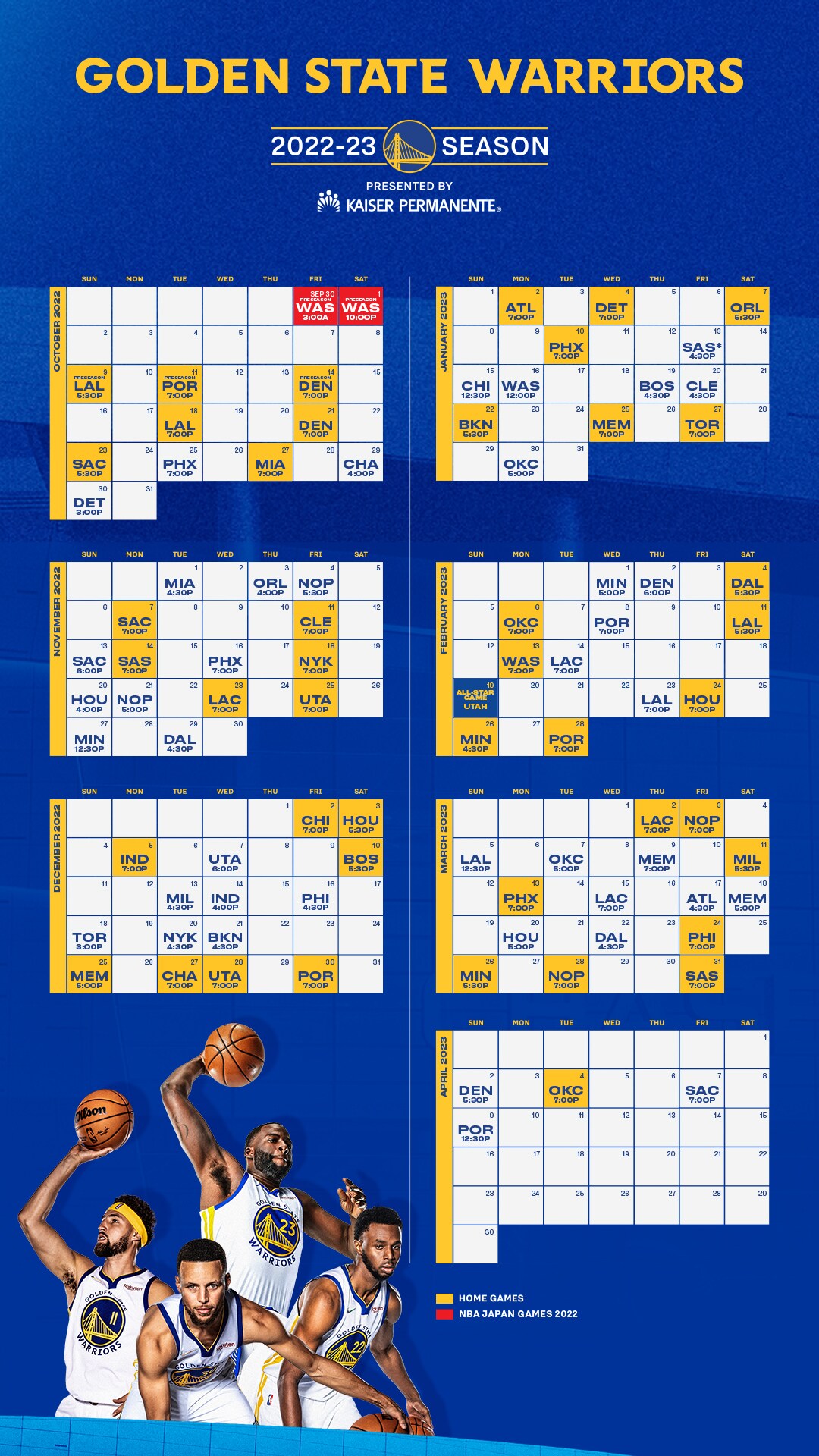 Warriors Announce 2022-23 Regular Season Schedule | NBA.com