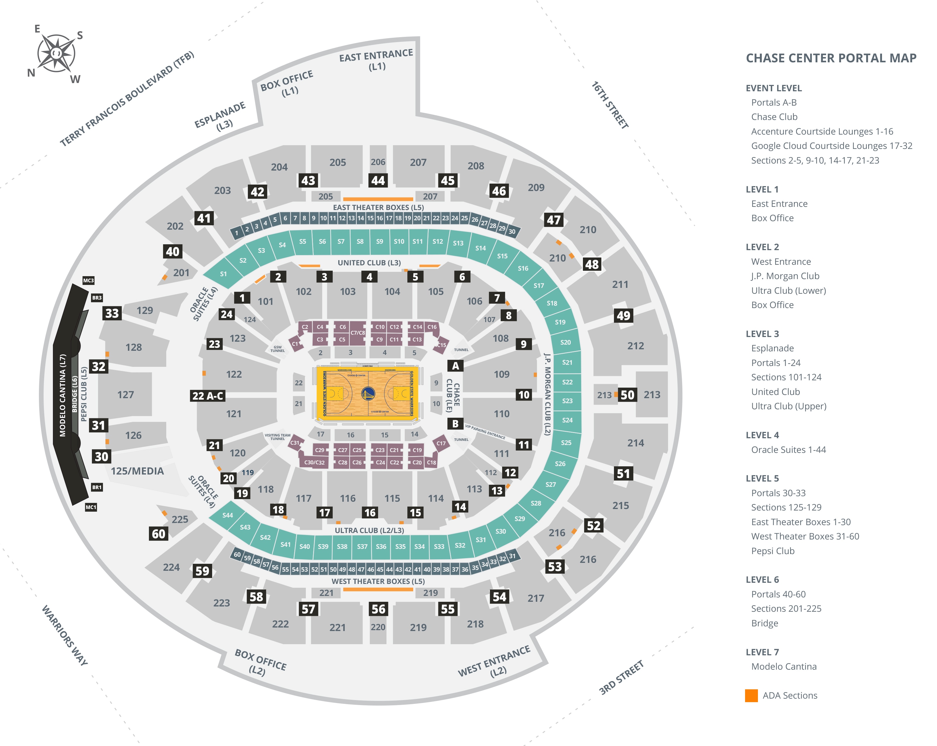 Chase Center Maps
