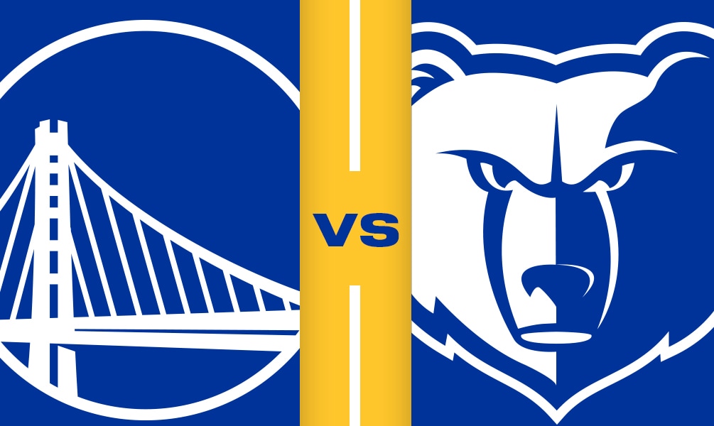 The Warriors versus Grizzlies logo combined