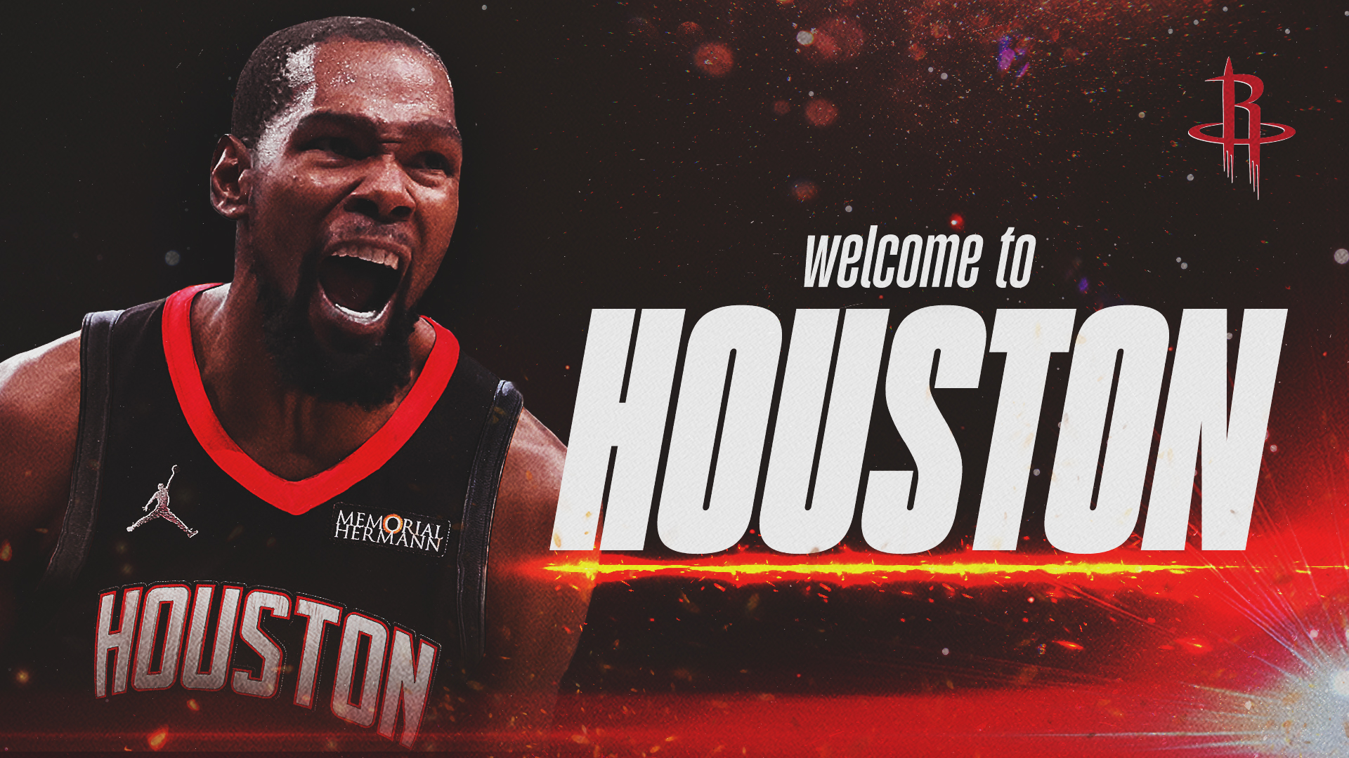 El póster con el que los Houston Rockets anunciaron la llegada de Kevin Durant.