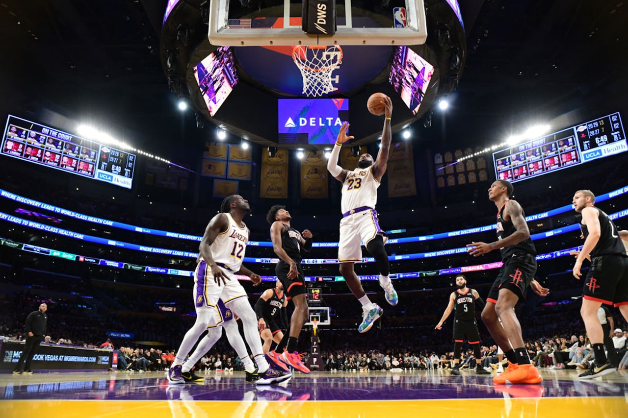 Detailed Lakers 124-116 Rockets (19 Mar, 2026) Game Recap Background Photography