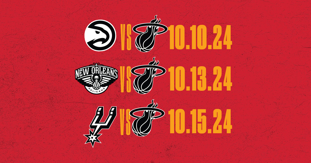 HEAT ANNOUNCE 2024-25 PRESEASON HOME SCHEDULE | NBA.com heat-announce-2024-25-preseason-home-schedule-nba-com