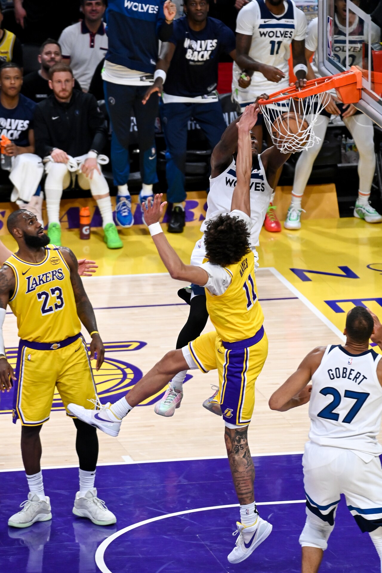 Wolves Pics: Wolves Lose To Lakers In Game 2, 94-85 | 04.22.25 ...