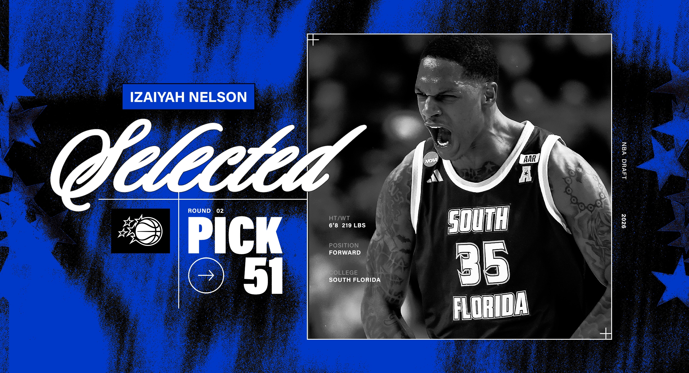 Orlando Magic Acquire USF's Izaiyah Nelson at No. 51 in NBA Draft Trade