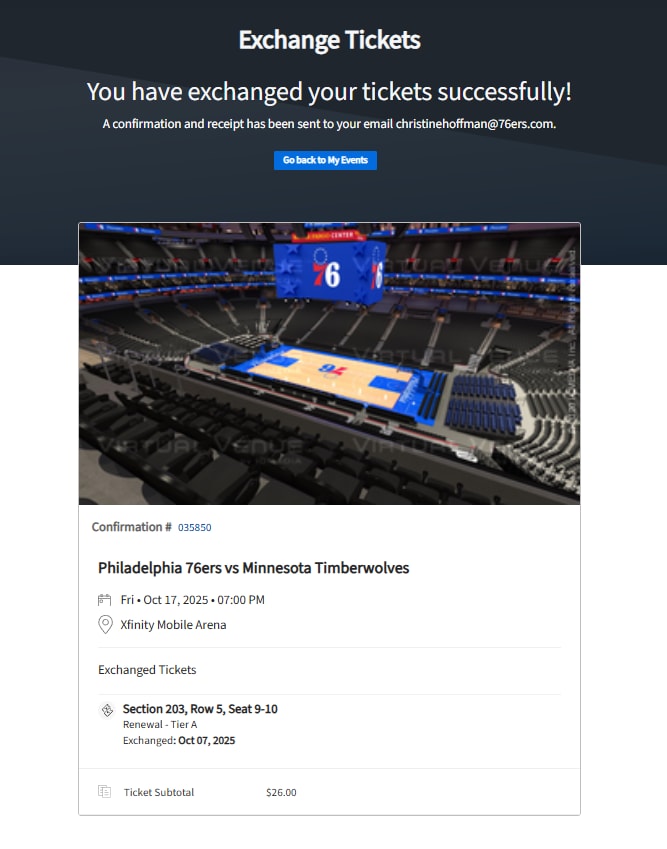 Screenshot: Placing your order