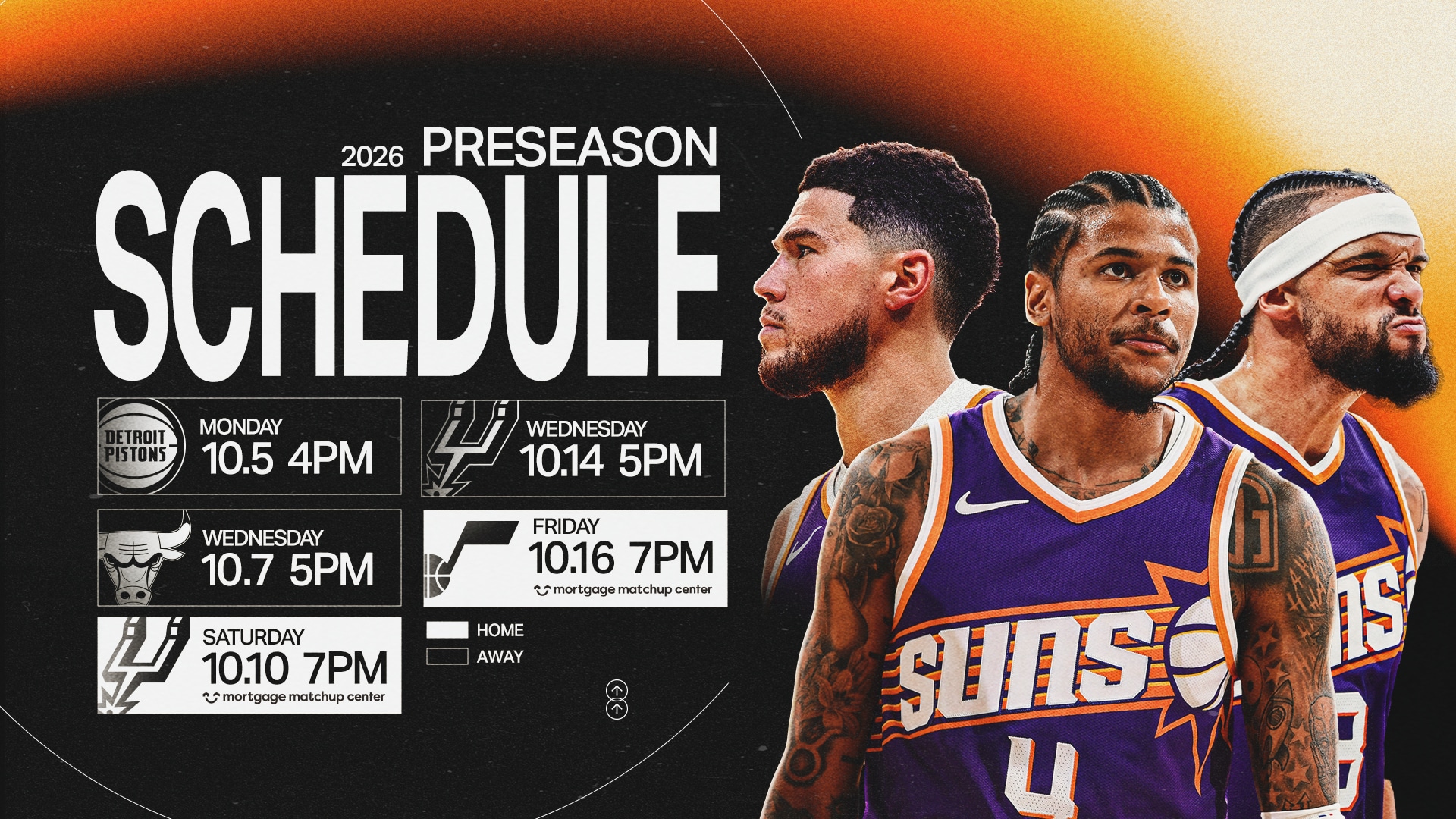 Phoenix Suns Announce 2026 Preseason Schedule