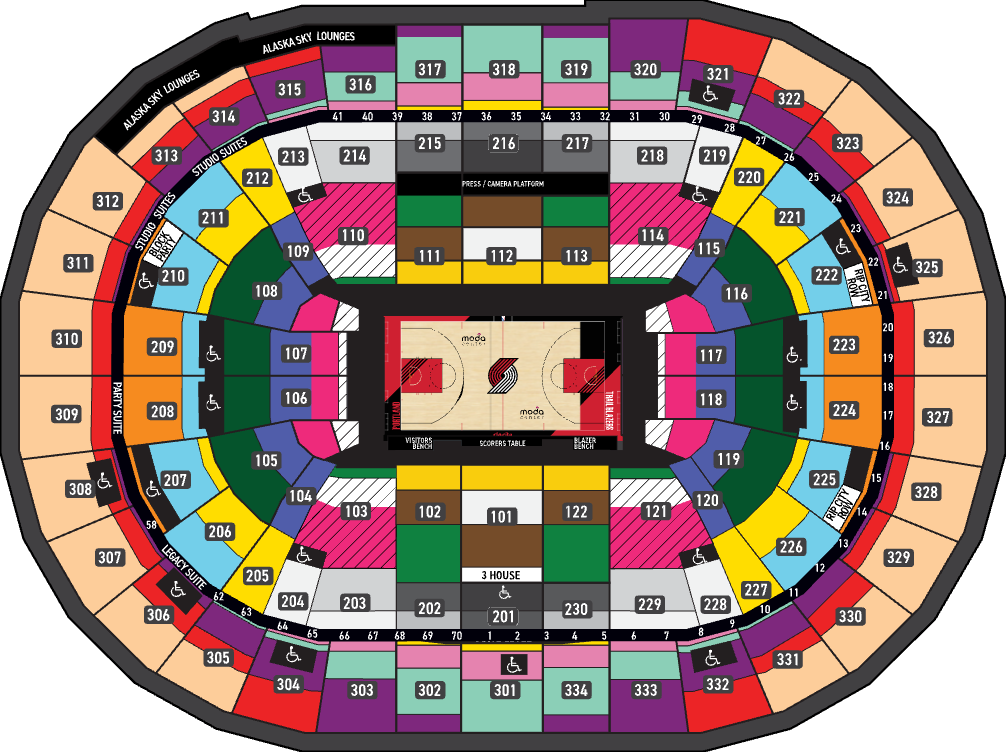 Seating Map Portland Trail Blazers