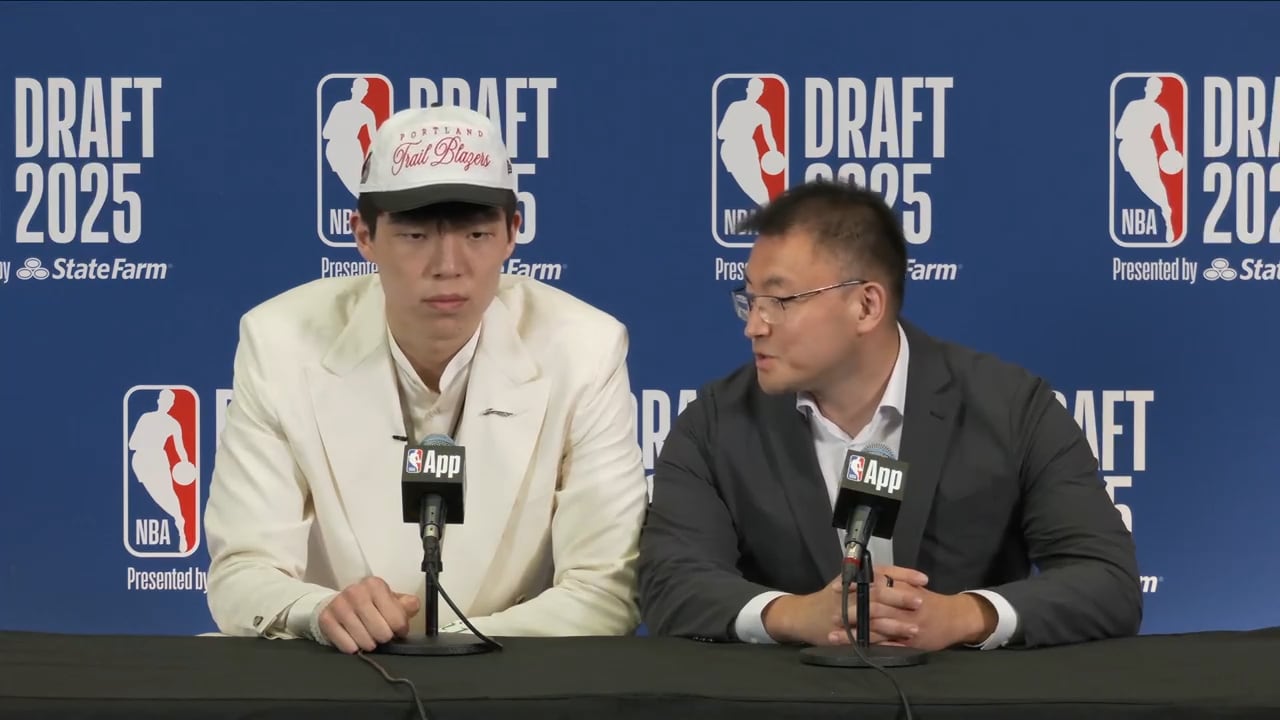 Yang Hansen Post-Draft Press Conference | 2025 NBA Draft | Portland ...