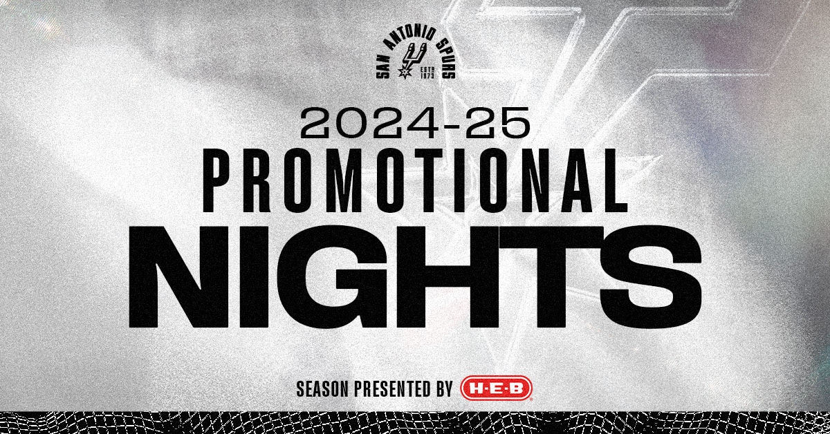 San Antonio Spurs Announce Promotional Schedule for 2024-25 Season