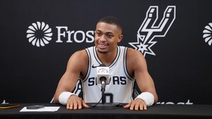 Keldon Johnson, Post-game vs Utah Jazz | 10/12/24 | NBA.com