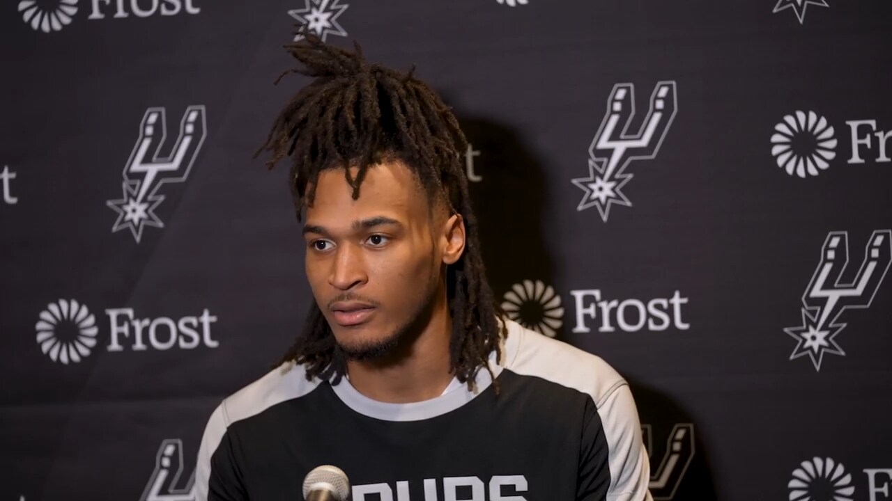 Stephon Castle, Post-Game vs Houston Rockets I 10/17/24 | San Antonio Spurs