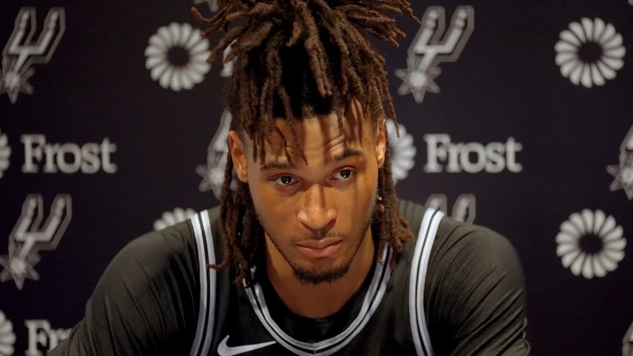 Stephon Castle Post-Game vs Houston Rockets | 2/26/25 | San Antonio Spurs