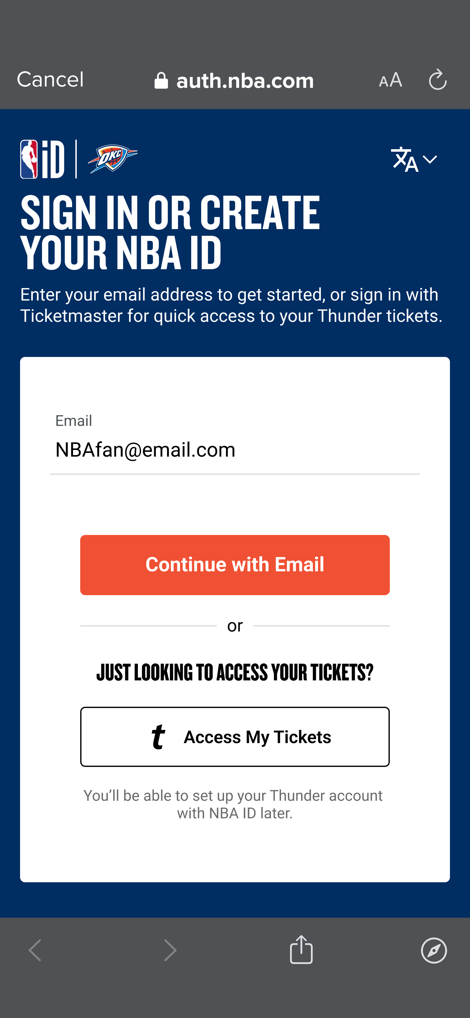 Nba Email NBAID x Thunder | Oklahoma City Thunder