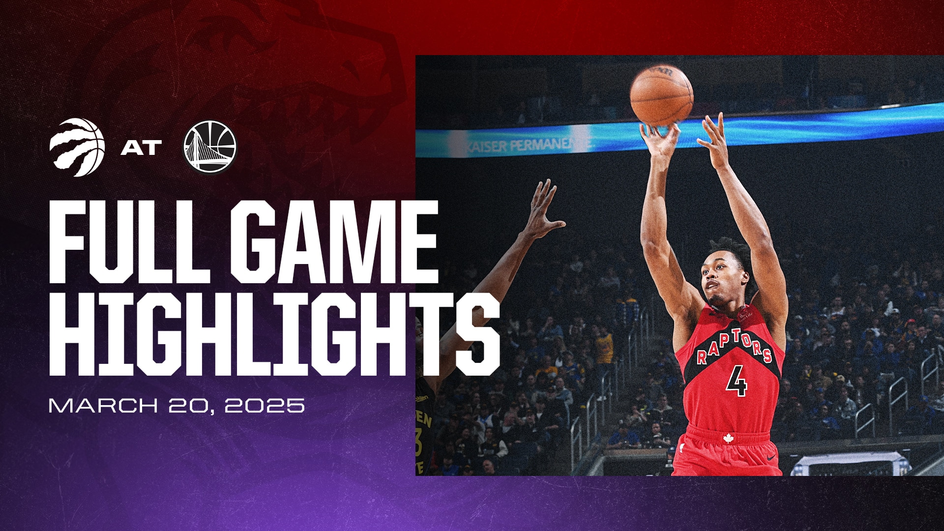 Game Highlights: Raptors at Warriors | March 20, 2025 | Toronto Raptors