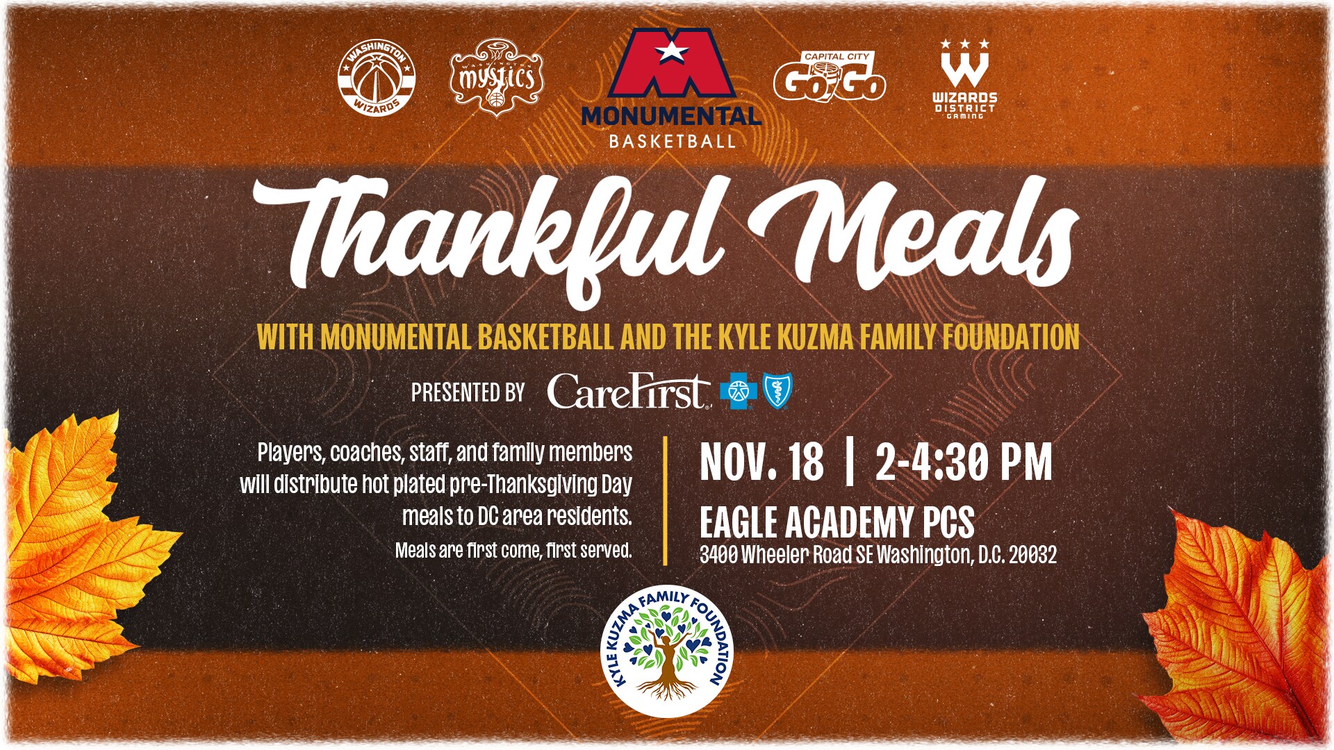 Thankful Meals with Monumental Basketball and The Kyle Kuzma Family