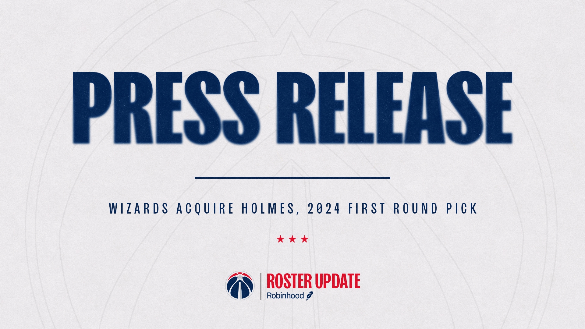 Wizards Acquire Holmes, 2024 First Round Pick