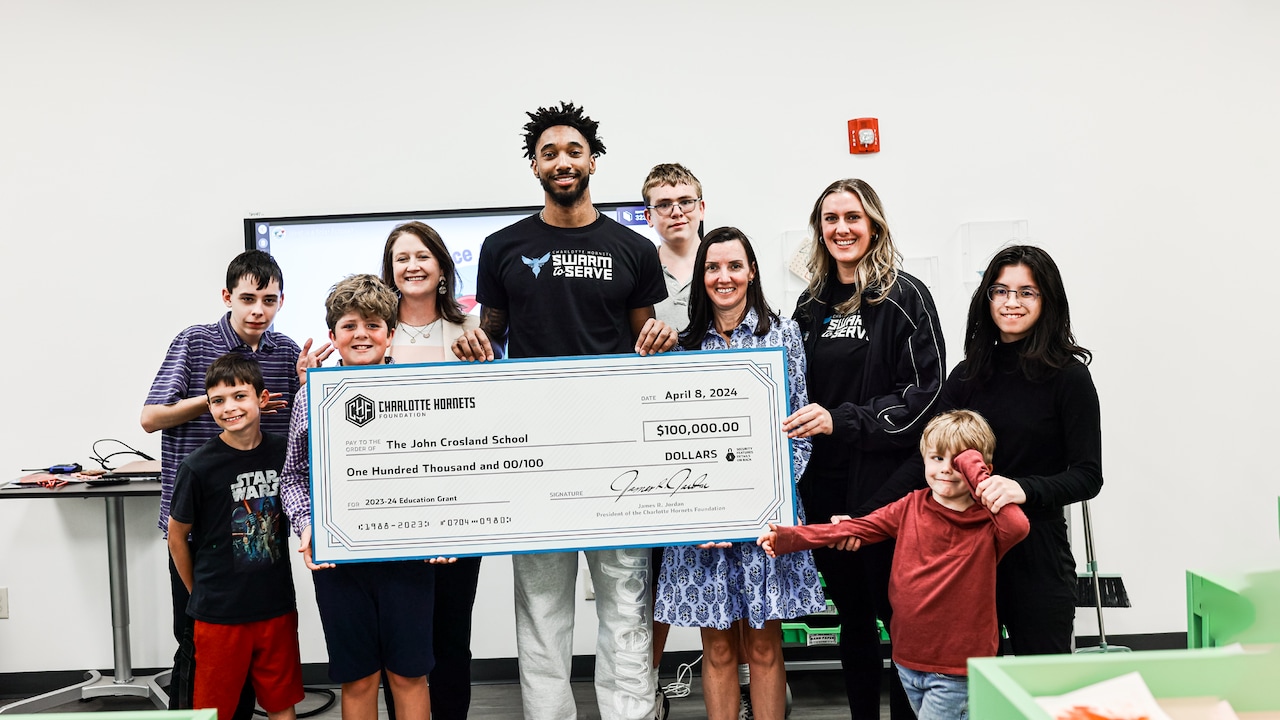 Charlotte Hornets Foundation Presents $100,000 Education Grant To John ...
